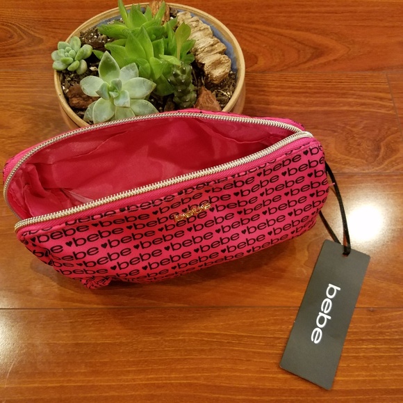 Bebe Bags Bebe Pink With Bebe Logo Design Makeup Bag Poshmark